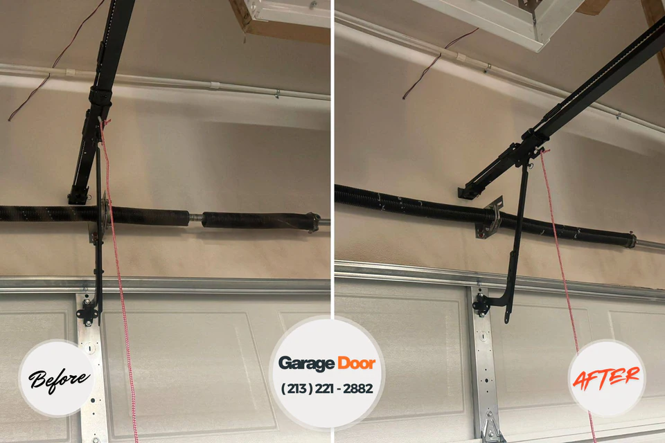 Before and after: garage door repair Okarche, OK